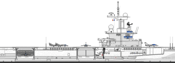 Корабль NMF Charles de Gaulle R91 [Aircraft Carrier] - чертежи, габариты, рисунки
